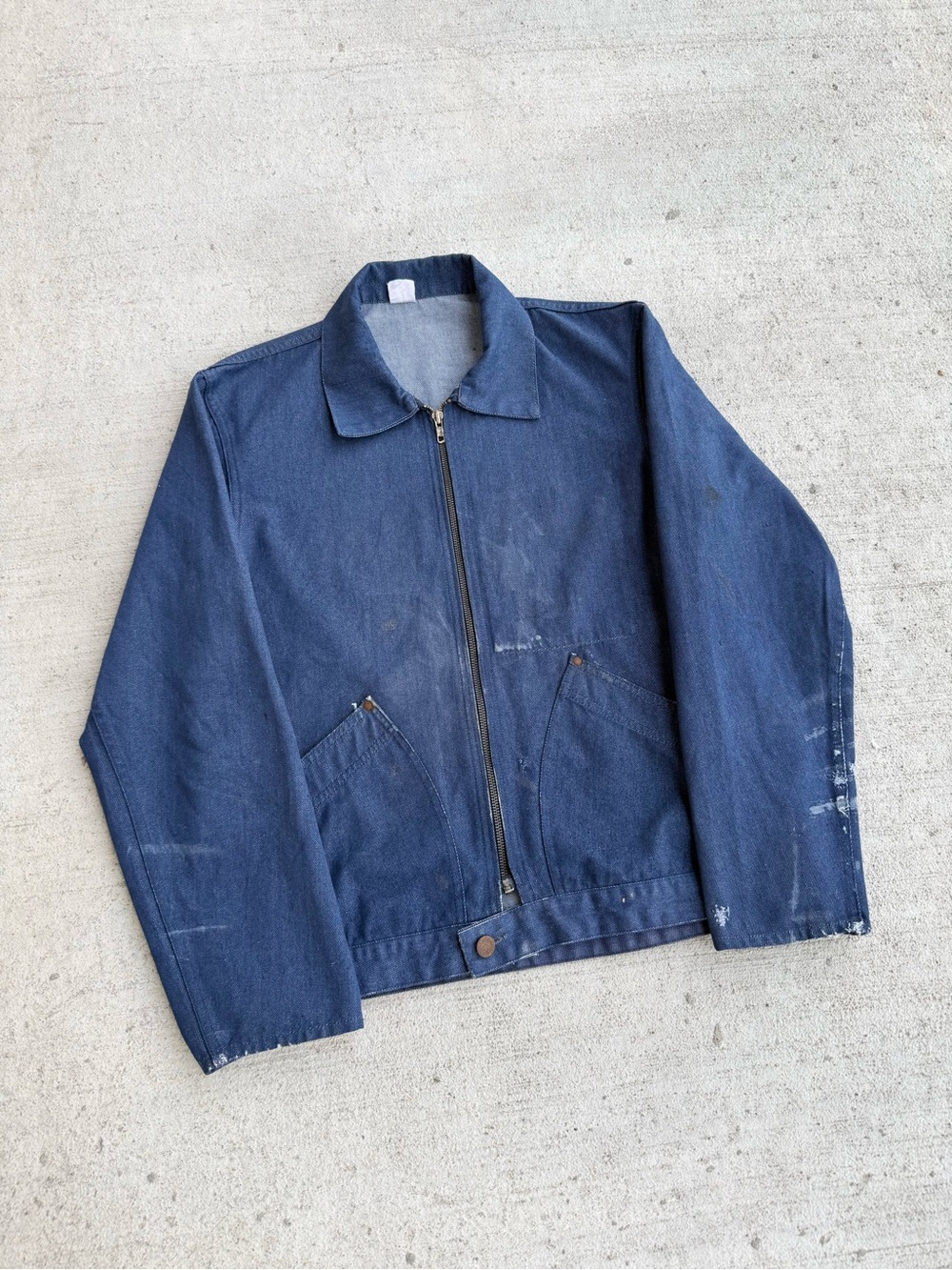Vintage 60s 70s Le Mont Saint-Martin French Denim Work Cropped Jacket
